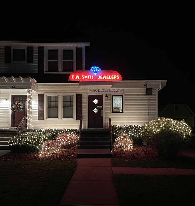 C.W. Smith Jewelers Store at Night